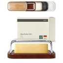 KIVY Glass butter dish with airtight lid that keeps butter soft - For countertop and refrigerator door shelf - Butter tray fridge - Butter holder for counter - Covered butter dishes with lid