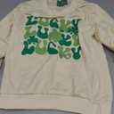 BesserBay Girls St. Patrick’s Day Clover Shamrock Sweatshirts Lucky Irish Long Sleeve Pullover Sweater (Yellow, S)