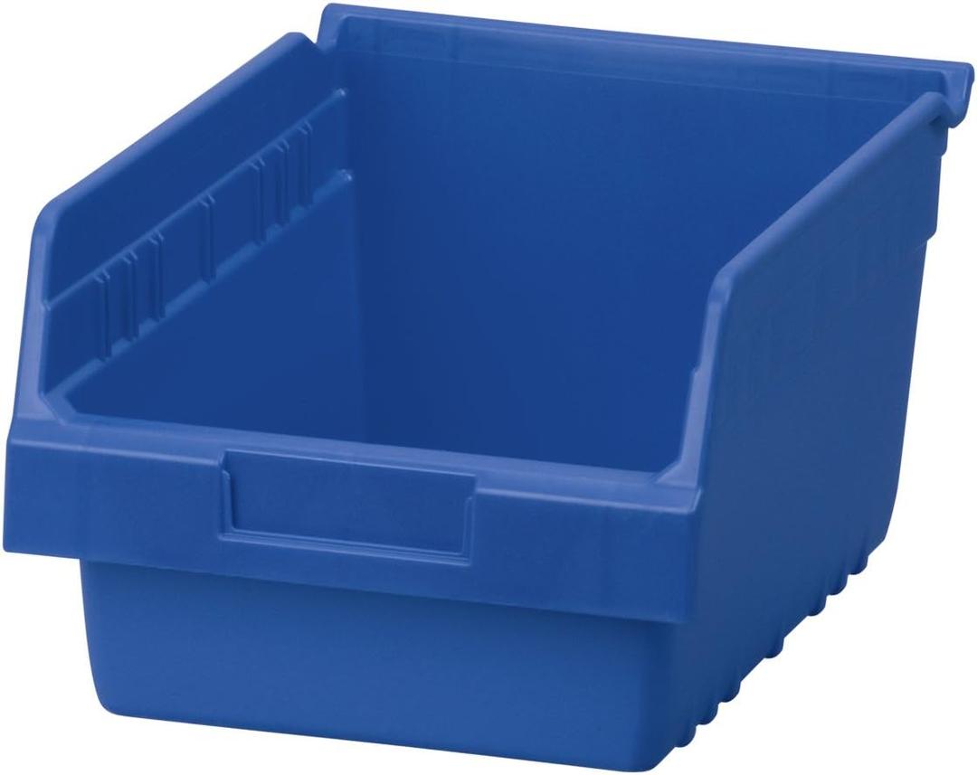 Akro-Mils 30080 ShelfMax Plastic Nesting Shelf Bin Box, Blue, 8 Count, 11.62"L x 8.37"W x 6"H