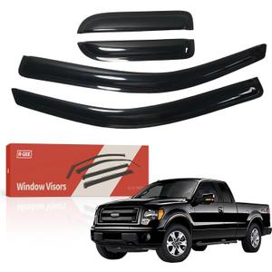 R-GEE Window Rain Guards Fit for Ford 2004-2014 F150 Extended Cab, Extra Durable Out-Channel Window Deflectors, Vent Window Visors Exterior Car Accessories, 4 Pieces