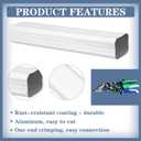 Moxweyeni 2 Pack 2 x 3 Inch, 15 Inch White Aluminum Downspout Extensions Roofing Gutter Downspout DIY Installation for Home Outdoor Drainage