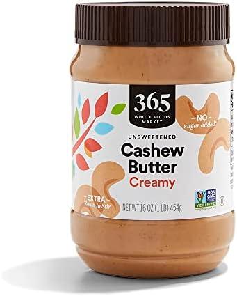 365 by Whole Foods Market, Creamy Cashew Butter, 16 Ounce, Pack of 2, Best By: MAR/04/25