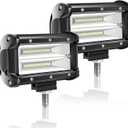 Willpower 2PCS 72W 5 Inch Led Work Light Bar Spot Beam LED Pods Waterproof Triple Row Offroad Driving Lights Fog Work Lamps for Truck Tractor 4x4 Car Boat ATV UTV SUV 4WD