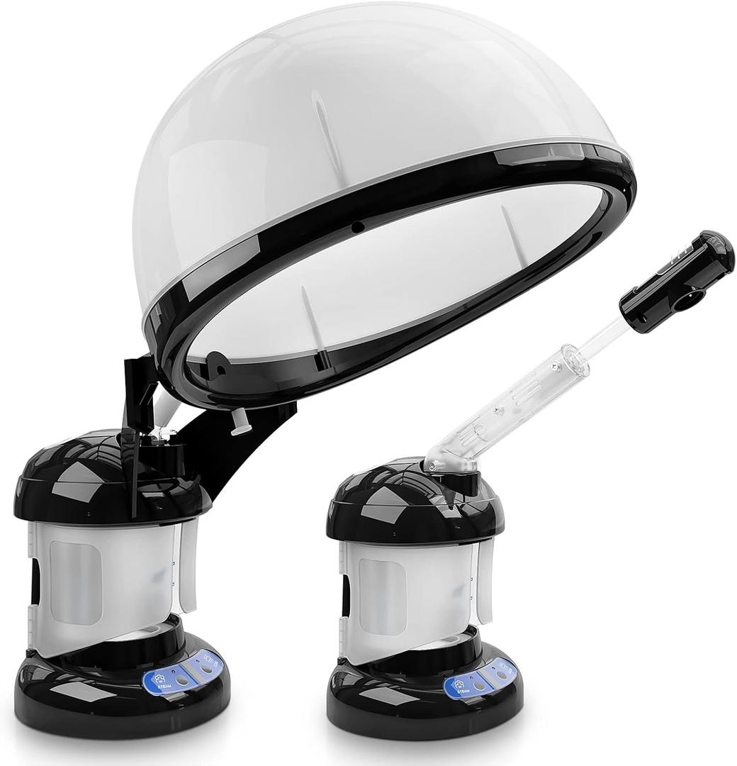 Hair Steamer Kingsteam 2 in 1 Ozone Facial Steamer, Design for Personal Care Use at Home or Salon Barber (Black)