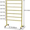 Gold Freestanding Metal Scarf Display Stand, Double-Sided Scarf Floor Standing Display Rack, Belt Shawl Hijab Organizer for Boutique Display, Commercial Home
