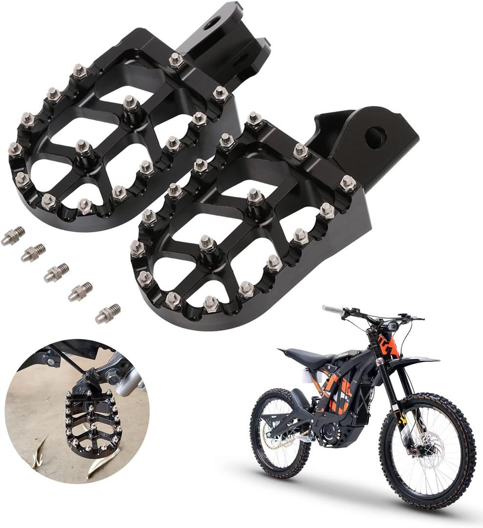 CHANGCHENG Dirt Bike Foot Pegs Motorcycle Footpegs Foot Pedals Rests CNC for Sur Ron Light Bee S/X Segway X260 X160 Talaria Sting MX3 MX4 Talaria XXX Taparia Black
