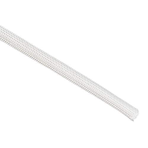 uxcell Insulation Braid Sleeving, 9.8Ft-5mm High Temp Fiberglass Sleeve White