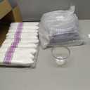 Hioasis 175pcs Clear Purple Plastic Plates - Elegant Disposable Dinnerware Set Suitable for 25 Guests Include 10.25" Dinner & 7.5" Dessert Plates, Pre Rolled Silverware Set, Cups for Party & Wedding