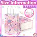Geyoga 24 Pcs Pink Outer Space Party Favor Bags Space Goodie Gift Bags with Handles Galaxy Rocket Treat Party Supplies Two The Moon Birthday Decoration for Birthday Astronaut Galaxy Solar System Theme