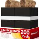 XPCARE 200Pack Paper Bags 8x4.5x10 Inch, Plain Medium Paper Bags with Handles Bulk, Kraft Paper Gift Bag, Retail, Party, Shopping, Favor Bag(Black), 1 count
