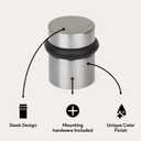 Mega Handles Floor Door Stopper, Quickly Installed Wall Protector, Wall Protectors from Door Knobs, Floor Door Stop with Mounting Hardware Included - Satin Nickel - 1.5 Inch