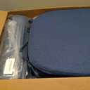 AAAAAcessories D-Shaped Chair Cushions, 2" Thick Dining Chair Pads with Ties and Removable, Machine-Washable Cover, 17" x 16", Set of 6, Blue