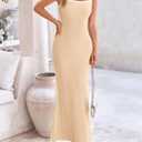 PRETTYGARDEN Spring Dresses for Women 2025 Summer Resort Wear Sexy Bodycon Sundress Spaghetti Strap Vacation Maxi Dress (XL)