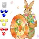 2 x 30 Easter Games Bunny Dart Board with Sticky Balls Hanging Hook Set for Easter Party Supplies Indoor/Outdoor Sport Fun Party Games