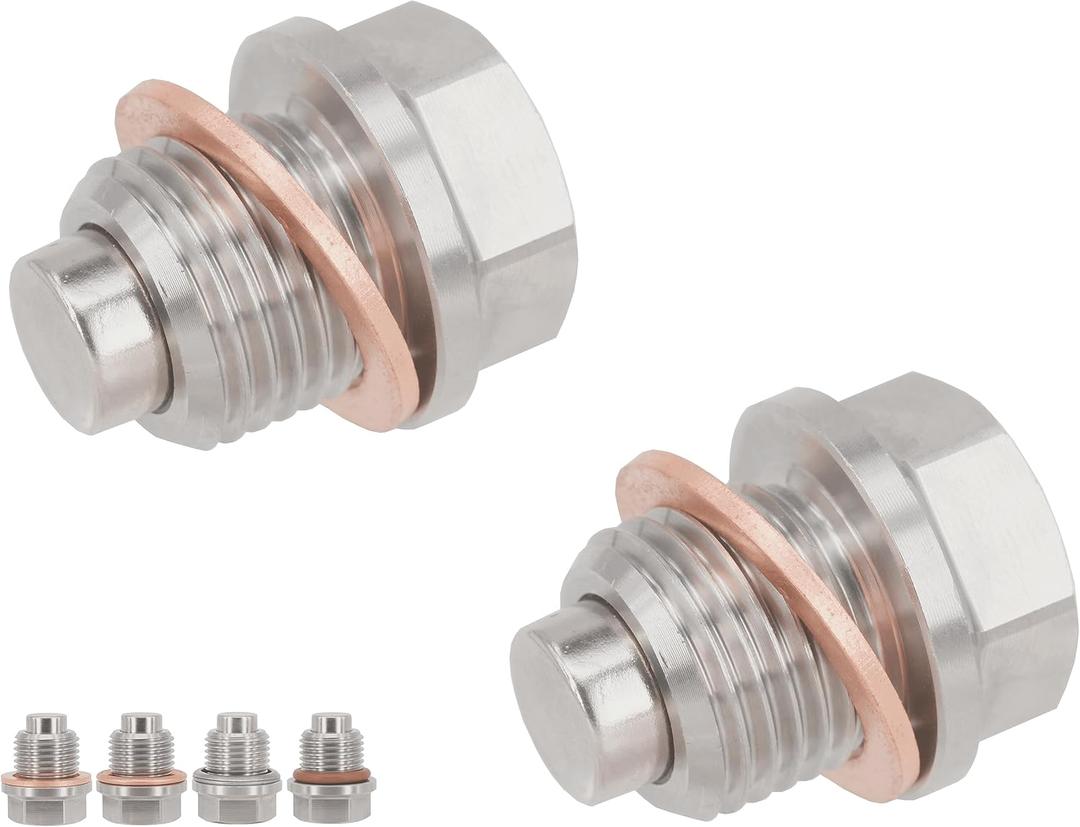 2PCS Stainless Steel Magnetic Hex Front Differential Oil Fill/Drain Plug fits Polaris Ace General Rzr Ranger Scrambler Sportsman Magnum ATV UTV Side By Side. Replace 2203739 2203738 DP018