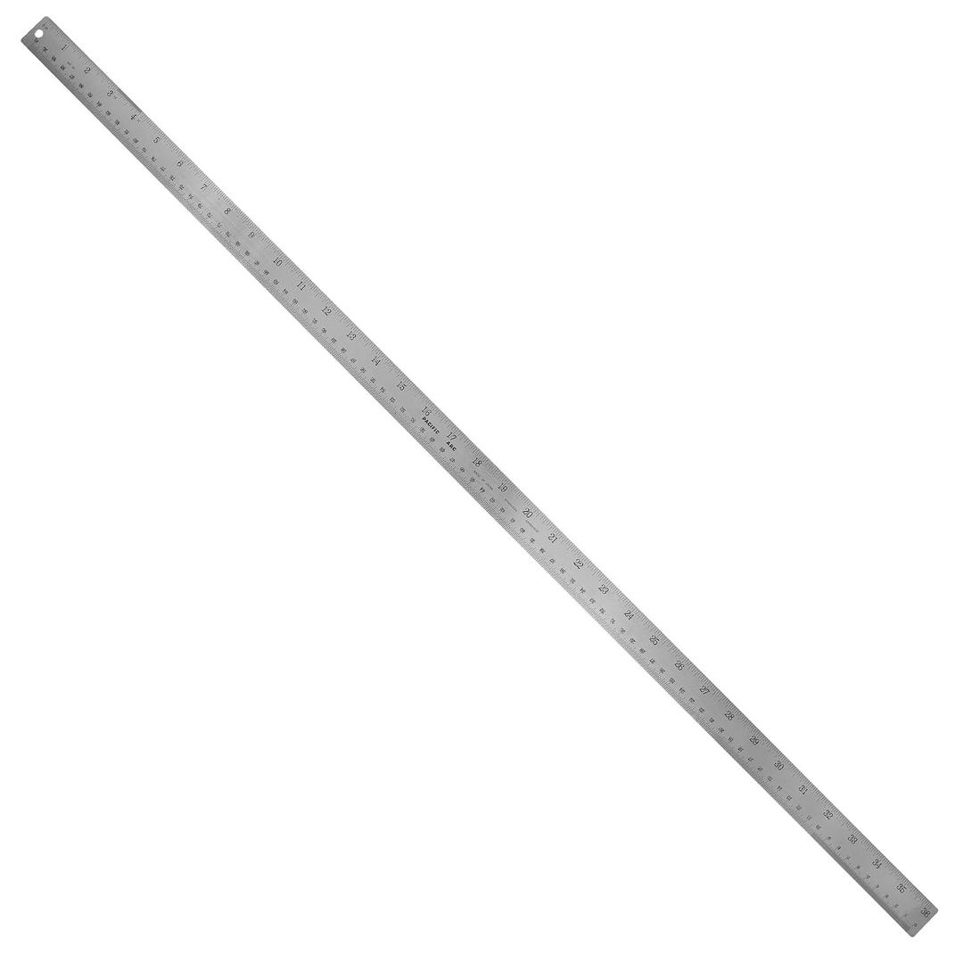 Stainless Steel 36 Inch Metal Ruler Non-Slip Rubber Back, with Inch and Metric Graduations