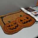 Halloween Pumpkin 2-piece Doormat & Layering Rug Set