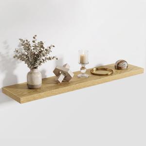 Acovy 10" Extra Deep Floating Shelves for Wall, 48" Long Wood Wall Shelves Set of 1 for Bathroom Bedroom Kitchen Living Room Laundry Room, Modern Floating Shelf for Home Decor, 48"x10"-1pc