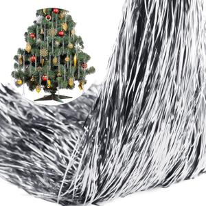 Timgle 20000 Pcs Icicle Tinsel Strands for Christmas Tree Tinsel Foil Fringes Shiny Icicles Garland for Christmas Tree Party Decor Birthday Supplies (Silver)