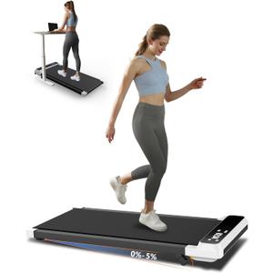 JURITS Walking Pad 2 in 1 for Walking and Jogging, Under Desk Treadmill for Home Office with Remote Control, Portable Walking Pad Treadmill in LED Display