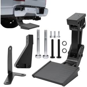 Bed Step,Swing Out Bed Corner Step for Truck with Dual Exhaust, Compatible with 2014-2018 Dodge Ram 1500 2500 3500 Replace# 82214245AD Rear Bed Step Retractable Bumper Step for Truck