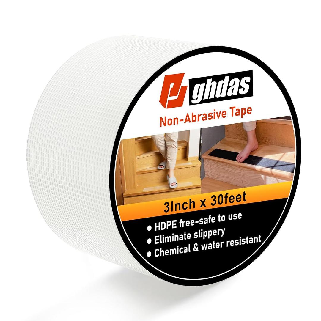 Non-Abrasive Grip Tape Roll, 3In x 30ft, Customizable Sliding Duty Tape, Portable Multi-Purpose Grip Tape, Tear, Peel & Slip, for Gadgets and Gear From Slipping, Sliding Or Shifting More (Clear)