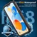 Oterkin for iPhone 14 Case Waterproof, Phone Case with [Built-in Screen Protector & Camera Protector][Full Body Protection][12FT Military Shockproof] Case for iPhone 14 (Black)