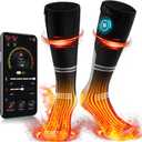 WASOTO Heated Socks for Men Women 22.2WH Battery Washable Rechargeable APP Control Electric Heated ski Socks for Hunting (Medium)