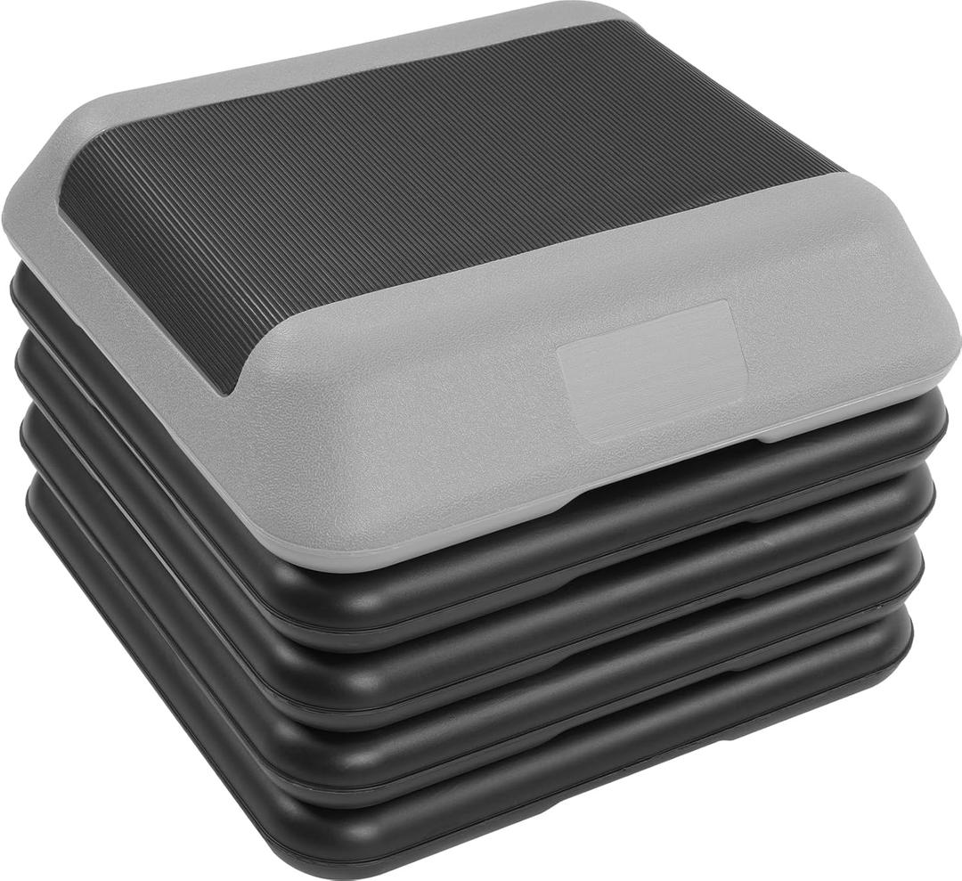 Fitvids Step Aerobic Platform, Exercise Step with 5 levels Adjustable Height, 4 Stackable Risers, Fitness Training Workout Stepper for Home Gym, Cardio Strength, Multiple Options (Gray)