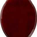 Toilet Seat, Solid Wood, Rubber Wood, High Gloss Finish, Mahogany Red, PIKLiDS (Elongated)