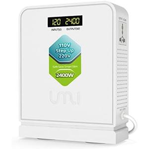 UMI 2400W Step Up Voltage Converter, Heavy Duty Power Transformer for Large Capacity Devices, Europe Appliance 110v to 220v