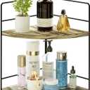 ZGO 2-Tier Bathroom Counter Organizer, Corner and Makeup Organizer for Vanity and Kitchen Counter, Wood