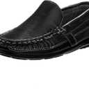 Josmo Boys Moccasin Driving Loafers - Casual Dress Penny Slip On Boat Shoes (Toddlers - Little Kids - Big Kids) (Black -2)
