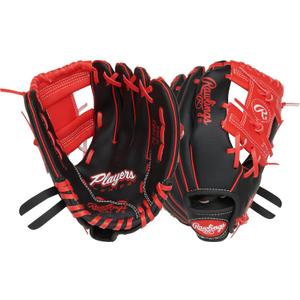 Rawlings | Players Series Youth 10-INCH Baseball Glove | RHT | Black/ Red