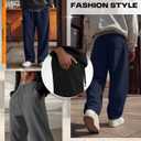 3 Pack Men's Big and Tall Sweatpants Wide Leg Open Bottom Baggy Joggers Casual Drawstring Pants with Pockets (XXXL)
