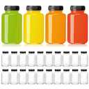 KEYWING 12 Pack 4oz Juice Shot Bottles with Caps- Small Glass Jars for Ginger，Wellness Shots,Whiskey - Travel mini Reusable Wide Mouth Clear bottles- Leakproof, Dishwasher Safe.