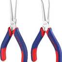 WORKPRO 2-Piece 6" Mini Needle Nose Pliers Set(Smooth Jaw), Long Nose Pliers, Bent Nose Pliers with Comfort Grip Handles, Jewelry Plier For Wire Wrapping, Handmade Craft, Jewelry Making Supplies