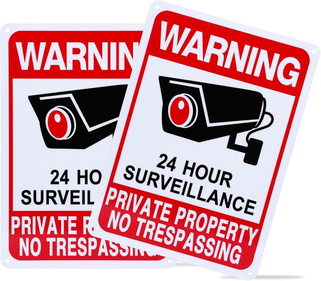 2-Pack No Trespassing Signs Private Property, Video Surveillance Signs Outdoor  2025 Version, 10 x 7 in UV Printed Fade-Resistant Rust-Free Aluminum  Ideal for Home, Business, Driveway, CCTV