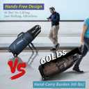 JANUS Golf Travel Bag Hard Case with Foldable Support Legs, Hands-Free Golf Club Travel Bag with 360 Spinner Wheels, ABS Hard Shell, Foldable Design for Airline Travel, One Size