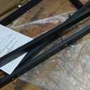 OSP Home Furnishings Metro Mid-Century Modern Round Dining Table with Black Metal Base, 45-inches, Oak Veneer Top