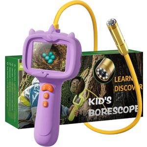 Kids Borescope Toys Camera with Light for 4-10 Years Old Boys Girls Birthday Gift Type-C Rechargeable STEM Science Educational Toy Snake Scope Camera for Outdoor Camping Nature Exploration