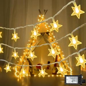 QUHUATU Star String Lights 360 LED 132FT,8 Modes Plug in Star Fairy Lights with Timer & Memory, Indoor Outdoor Star Christmas Lights for Birthday Party Bedroom Wedding Home Classroom Decor Warm White