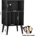 Lerliuo Record Player Stand, Black Turntable Stand Holds up to 160 Albums, Mid-Century Vinyl Storage Cabinet Table with Solid Wood Legs, Record Player Holder Dispaly Shelf for Bedroom Living Room, 18.1 X 15.7 X 34.2