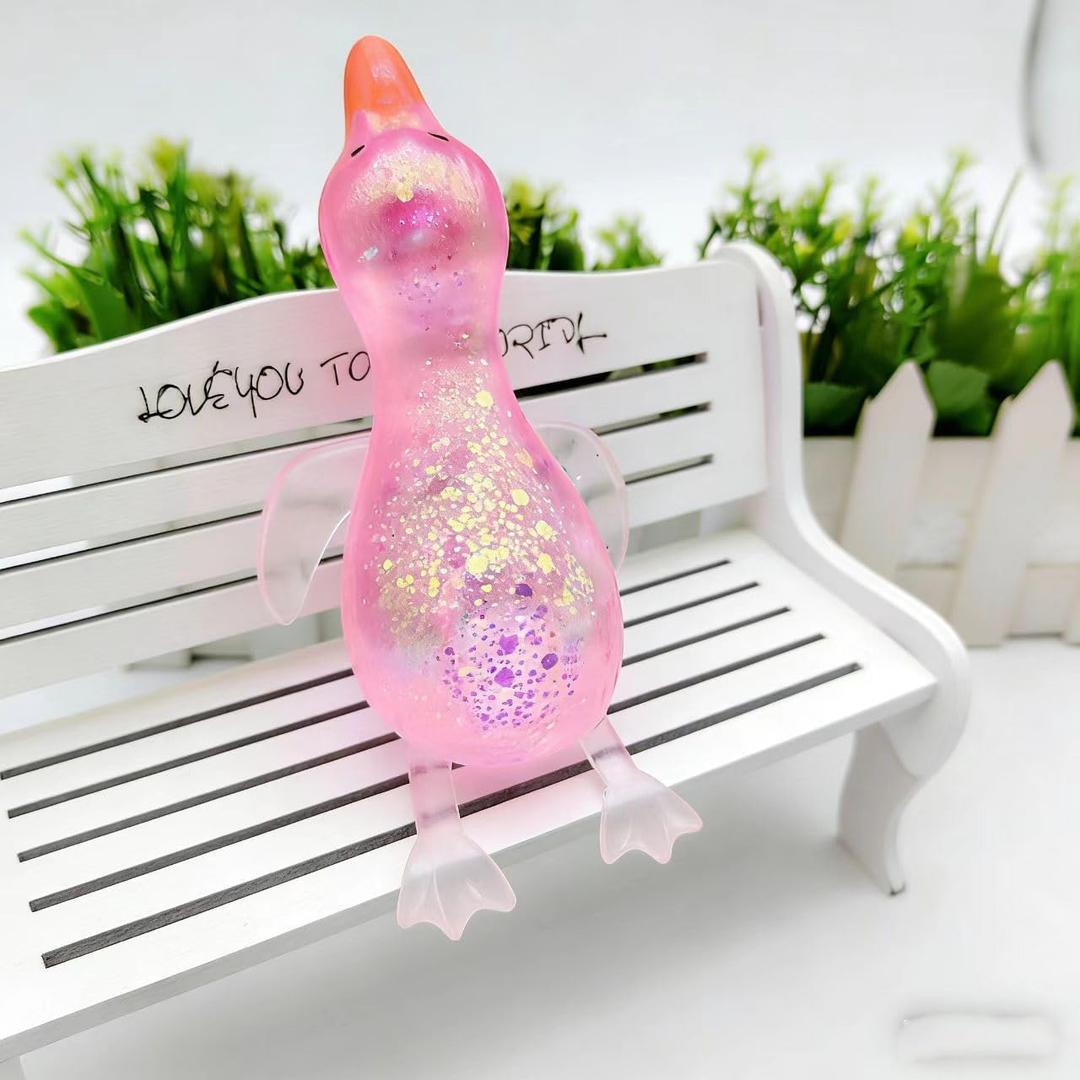 Cute Duck Squishy Sugar Stress Ball,Soft Duck Stress Relief Sugar Ball Squishy Ultra Squishy and Moldable Slow Rise Relaxing (Pink)
