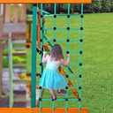 BeneLabel Climbing Cargo Net 30" x 139" Outdoor Climbing Net for Kids No-Knot Nylon Rope Climbing Ladder Net for Playground Treehouse, Swing Set, Backyard Climbing Frame, Playset - Green