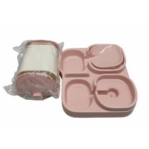 2-in-1 Gravity Pet Feeder and Water Dispenser, Small Dog Cat Food Water Dispenser, Small Pet Food and Water Dispenser, Pet Feeder Water Bowl, Easy to Clean (Pink)