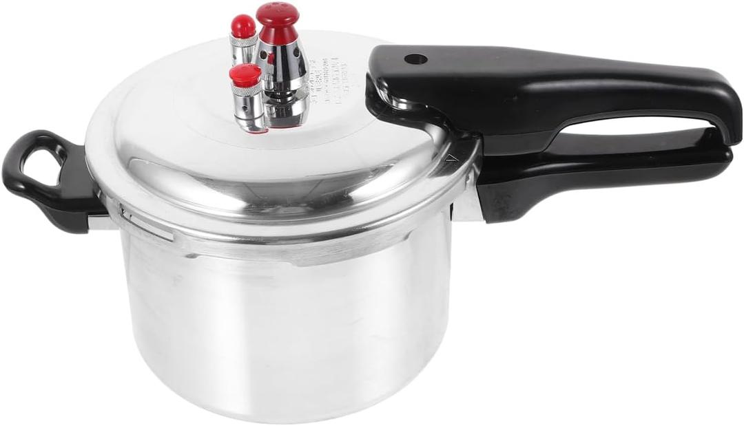 SOLUSTRE Small Pressure Cooker with Composite Bottom Safe Stovetop Pressure Cooker Compatible with Gas Stove and Induction Ideal for Home Kitchen 6.29X6.29X5.11 Inch