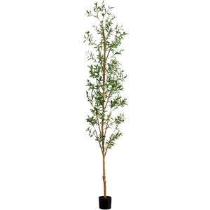 Nearly Natural 9FT Tall Silk Faux Olive Tree for Home and Office Decor, Potted with Natural Wood Trunk, Realistic Branches and Lifelike Fruits