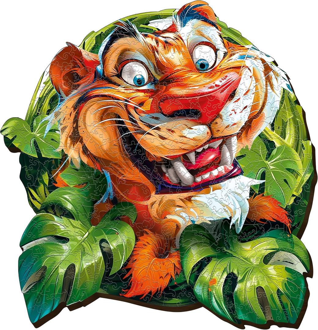 ESC WELT Wooden Puzzle Tiger 500 Pieces - Captivating Mind Entertainment for Teens and Adults - Fun and Environmentally Friendly Toy - Challenging Jigsaw Game - Wooden Puzzle
