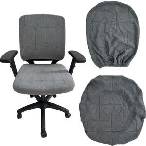 High Elasticity Anti Slip Office Chair Cover, Split Design for Easy Installation,Universal Desk Chair Cover wear-Resistant and Scratch Resistant (Light Gray, Chair seat Cover + Back Cover)